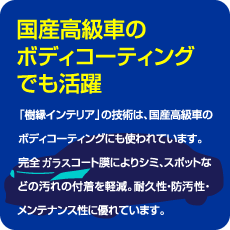 国産高級車のボディーコーティングでも活躍